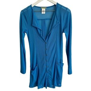 Dolcezza Vintage Blue Sheer Mesh Coverup/Cardigan Style Jacket, Size S